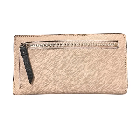 Kate Spade Staci Colorblock Large Slim Bifold Wallet in Warm Beige/Black EUC - Picture 2 of 8